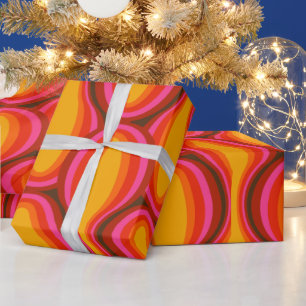 Super stilvolle und moderne Retro-60er 70er GIF Wr Geschenkpapier