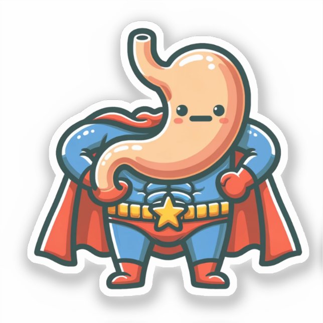 Super Stomach Aufkleber (Vorderseite)