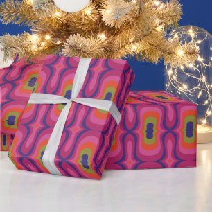 Super stylisch und modern retro 60er 70er Geschenk Geschenkpapier