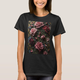 Super Super 3D Rosen Mosaikdesign T-Shirt