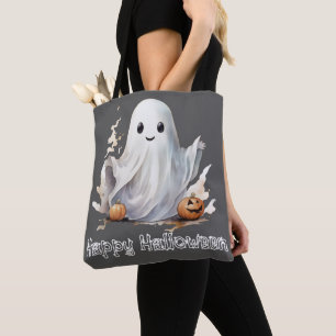 Super süße Geist-Kürbisse Grau Frohes Halloween