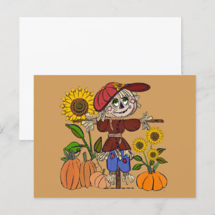 Super süße Vogelscheuche Postkarte