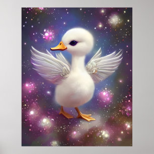 Super süßes Baby-Schwan-Grafik Poster