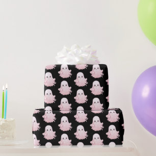 Super süßes rosa Gespenst Muster Halloween Geschenkpapier