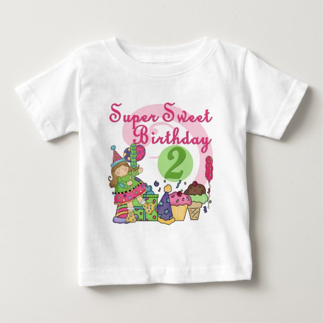 Super Sweet 2. Geburtstag T - Shirt und Geschenke (Vorderseite)