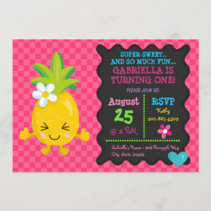 Super Sweet Ananas Erster Geburtstag Einladung