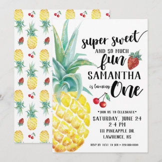 Super Sweet Fruit Erster Geburtstag Einladung