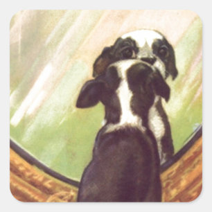 Super Sweet Vintag Baby Boston Terrier Quadratischer Aufkleber