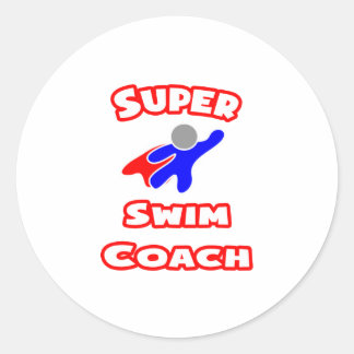 Super Swim Coach Runder Aufkleber