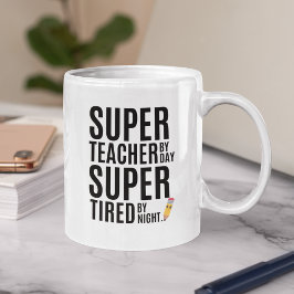 Super Teacher By Day Funny Teacher Kaffeetasse