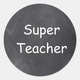 Super Teacher Chalkboard Design Geschenkidee Runder Aufkleber