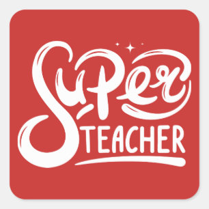 Super Teacher Quadratischer Aufkleber