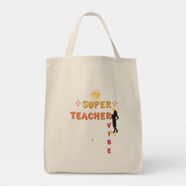 Super Teacher Vibe Tragetasche (Rückseite)
