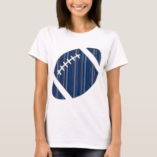 Super Team gestreift Fußball in Blau und Grau T-Shirt