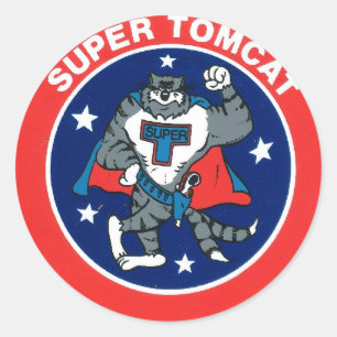 Super Tomcat Runder Aufkleber