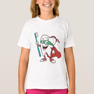 Super Tooth Held Karieskämpfer Kinder & Zahnarzt T-Shirt