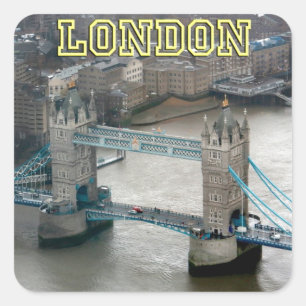 Super! Tower Bridge London Quadratischer Aufkleber