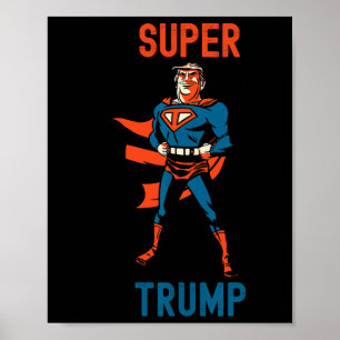 Super Trump Lustiger Superheld Donald Trump Einwei Poster