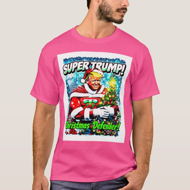 Super Trump Unser Weihnachtsverteidiger farbenfroh T-Shirt (Vorderseite)