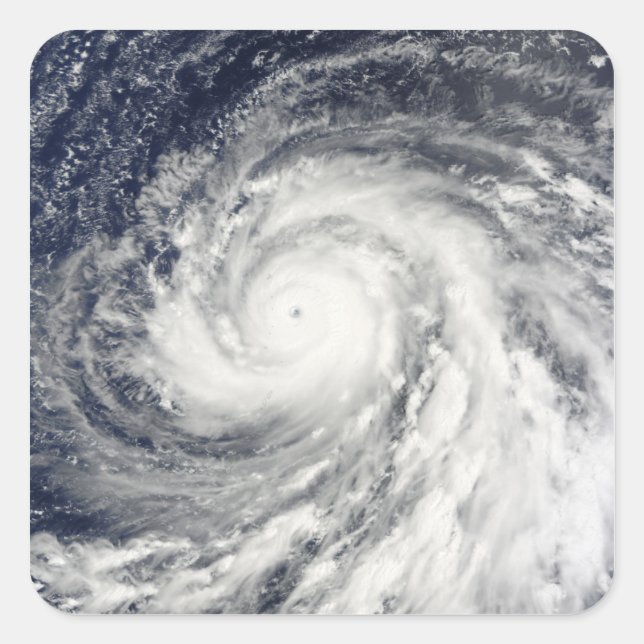 Super Typhoon Choi-wan über den Mariana Islands Quadratischer Aufkleber (Vorderseite)