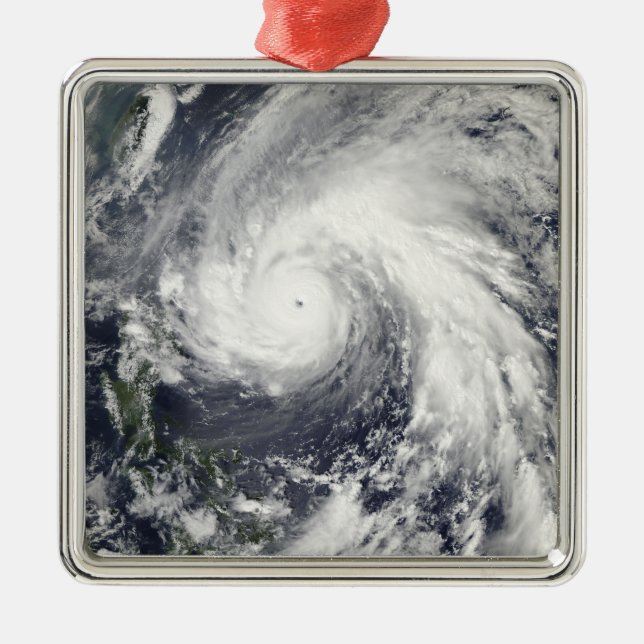 Super Typhoon Megi Silbernes Ornament (Vorne)