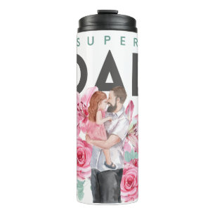 Super Vater Floral Watercolor Thermal Tumbler Thermosbecher