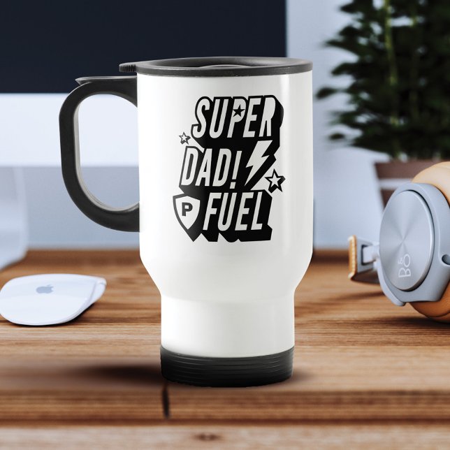 Super Vater Fuel Superhero Fun Comic Custom Monogr Reisebecher (Von Creator hochgeladen)