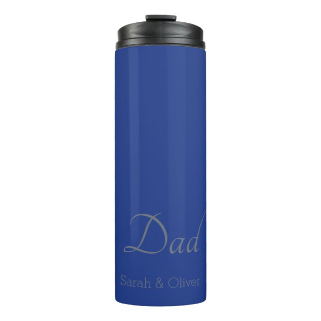 Super-Vater-Geschenk - Minimalistisch Blau und Sil Thermosbecher (Vorderseite)