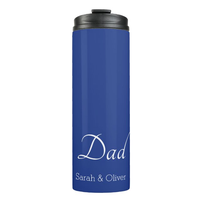 Super-Vater-Geschenk - Minimalistisch blau und wei Thermosbecher (Vorderseite)