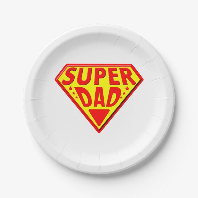 Super Vater - Glücklicher Tag der Väter Pappteller (Vorderseite)
