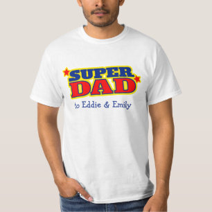 Super Vater Grafik Text benutzerdefinierte Slogan- T-Shirt