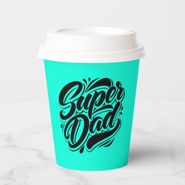 Super-Vater-Held-Typografie-Design-67888 Pappbecher (Vorderseite)