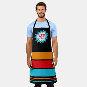 SUPER VATER Hero Thema Yellow Blue Black Schürze