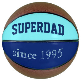 Super Vater in Neonblau und Dunkelblau Basketball