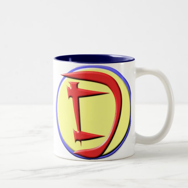 Super-Vater-Logo Zweifarbige Tasse (Rechts)