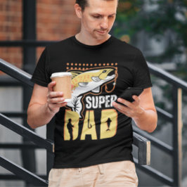 Super Vater Modern Yellow Fish Fishermen Vater T-Shirt