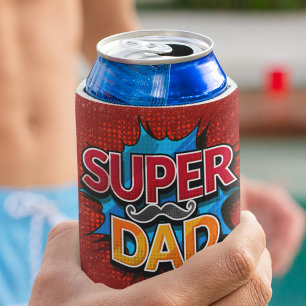 Super Vater Mustache Modern Grunge Dosenkühler