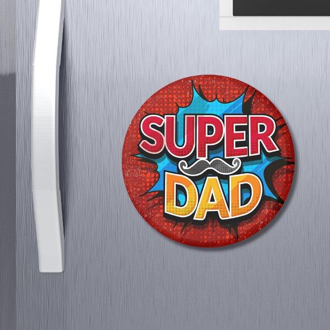 Super Vater Mustache Modern Grunge Magnet (Von Creator hochgeladen)