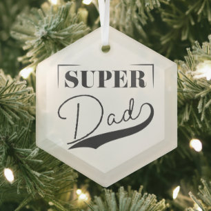 Super Vater Ornament Aus Glas