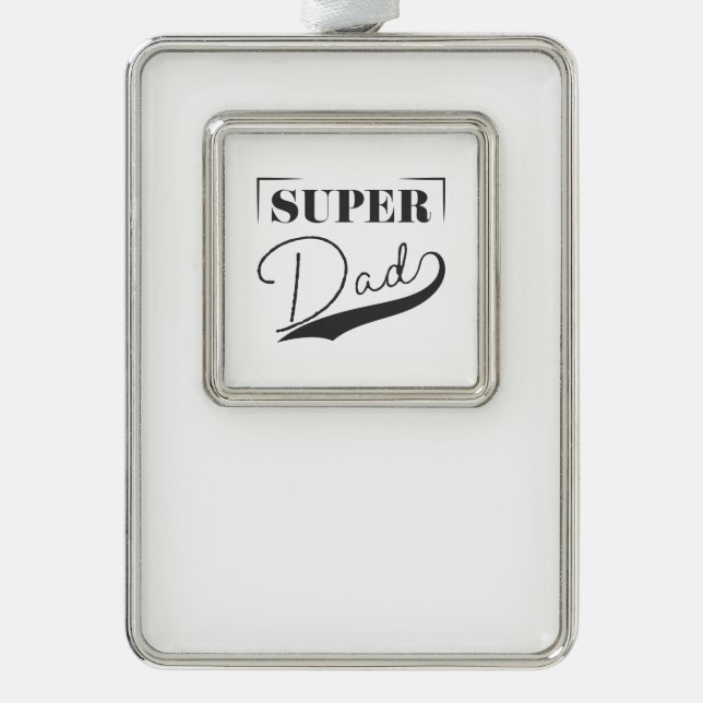Super Vater Rahmen-Ornament Silber (Vorderseite)