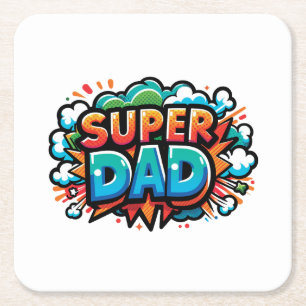 Super Vater Rechteckiger Pappuntersetzer