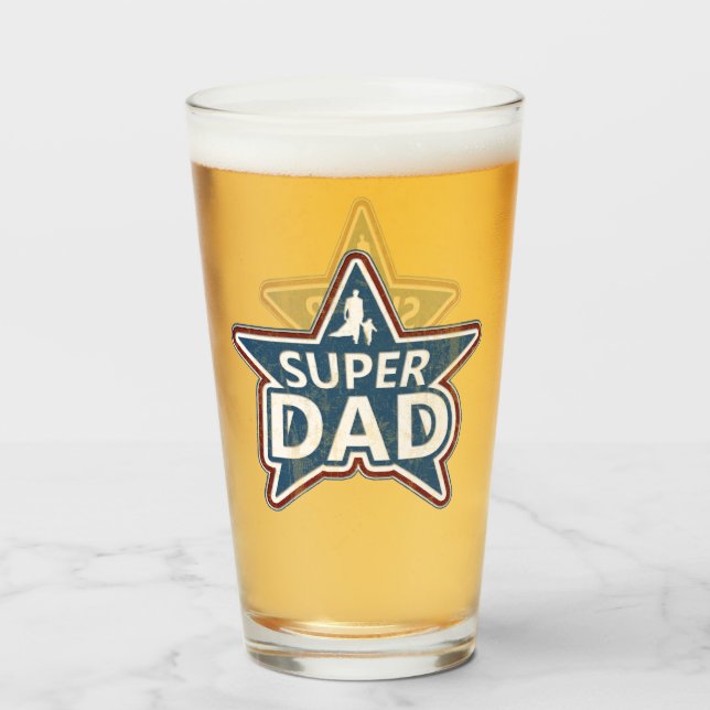 Super Vater Red White und Blue Glas (Vorne (Gefüllt))