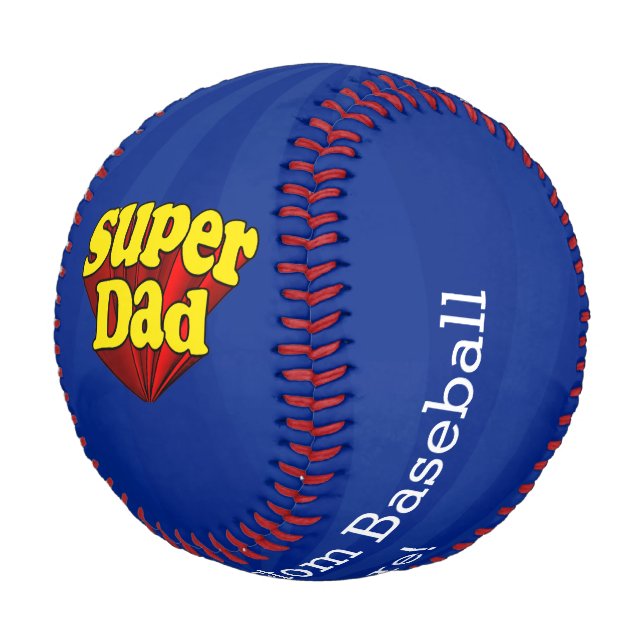 Super Vater Red Yellow Blue Vatertag Superheld Baseball (Schrägansicht)