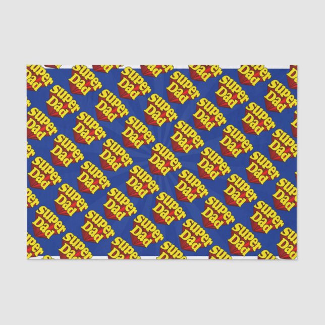 Super Vater Red Yellow Blue Vatertag Superheld Seidenpapier (Vorderseite)