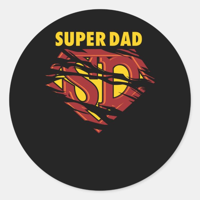 Super Vater Runder Aufkleber (Vorderseite)