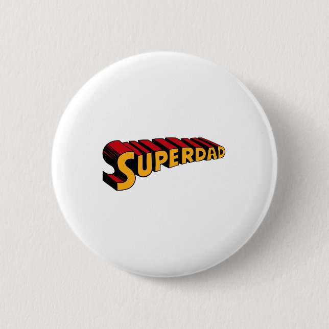 Super Vater Superdad Funny Superhero Vater Button (Vorderseite)
