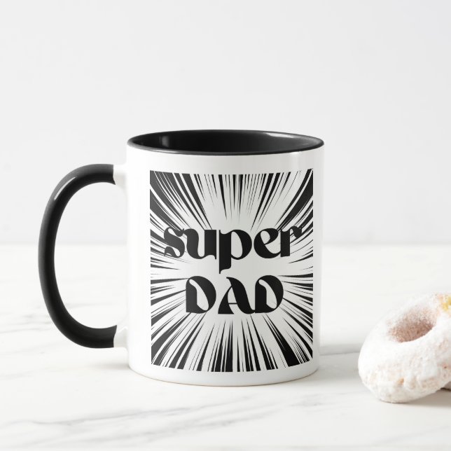 Super Vater Tasse, Superhero Thema, Geschenk für V Tasse (Mit Donut)