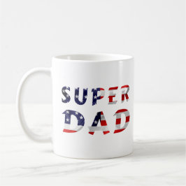 Super Vater und die amerikanische Flagge Kaffeetasse