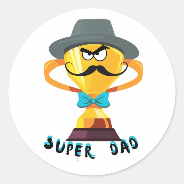 Super Vater Väter Tagesgeschenk Runder Aufkleber (Vorderseite)