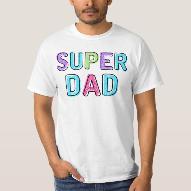 Super Vater Vatertag Geschenk T-Shirt (Vorderseite)